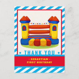 Bouncy house verjaarfeest bedankt je kaart