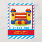 Bouncy house verjaarfeest bedankt je kaart (Voorkant)