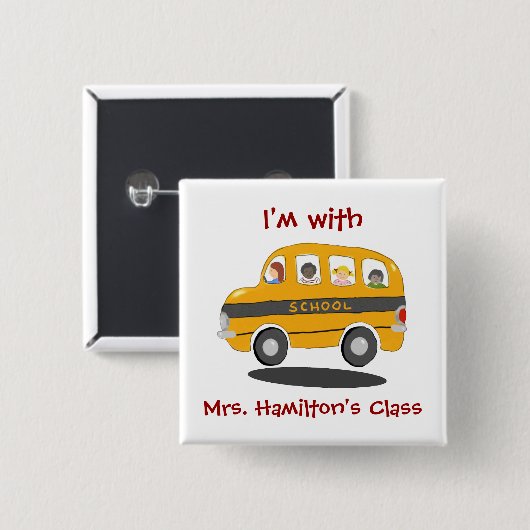 Bouncy School Bus Identification Button (Voorkant /achterkant)