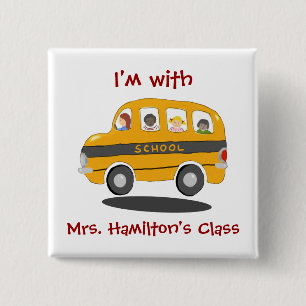 Bouncy School Bus Identification Button