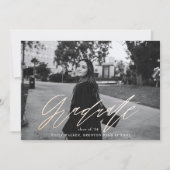 Bouncy Script Afstuderen Aankondiging Kaart (Voorkant)