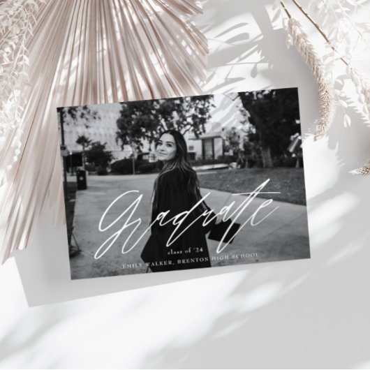 Bouncy Script Afstuderen Aankondiging Kaart