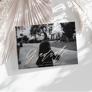 Bouncy Script Afstuderen Aankondiging Kaart