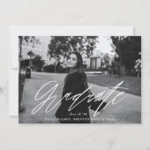 Bouncy Script Afstuderen Aankondiging Kaart (Voorkant)