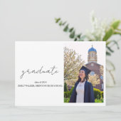 Bouncy Script-Afstuderen Kaart (Staand voorkant)