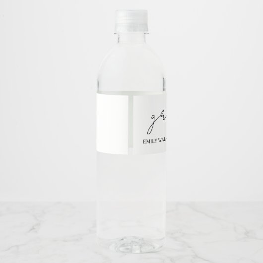 Bouncy Script-Afstuderen Waterfles Etiket (Achterkant)