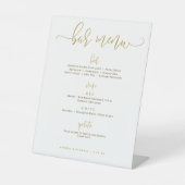 Bouncy Script Gold van het Bouncy Bar-menu Reclamebord Met Voetstuk (Voorkant)