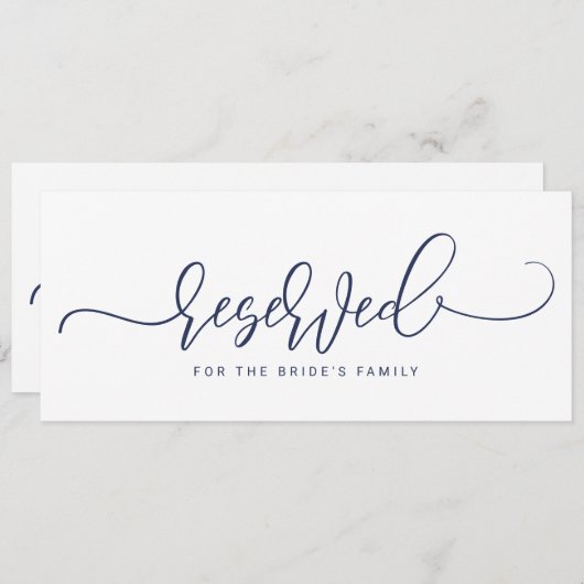 Bouncy Script Navy Blue Kaart (Voorkant / Achterkant)