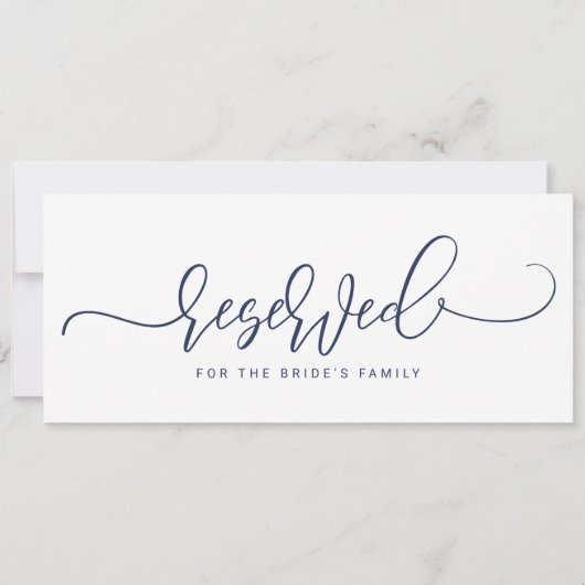 Bouncy Script Navy Blue Kaart (Voorkant)