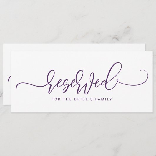 Bouncy Script Paars Plum Bouncy Kaart (Voorkant / Achterkant)