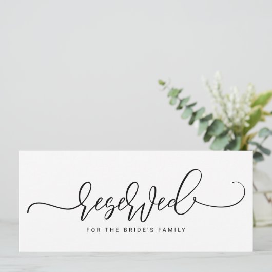 Bouncy Typografie Black met bounding Gereserveerd Kaart (Staand voorkant)