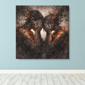 Bound by Fire: A Couple's Shared Struggle Canvas Afdruk (Insitu (Houten vloer))