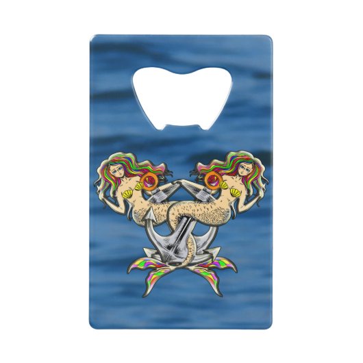 Bound Mermaids - Nautisch ontwerp voor oceaanliefh Creditkaart Flessenopener (Voorkant)