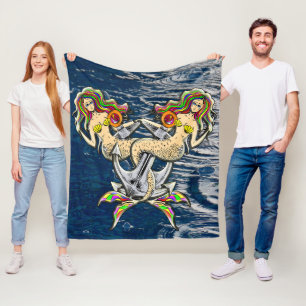 Bound Mermaids - Nautisch ontwerp voor oceaanliefh Fleece Deken
