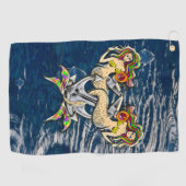 Bound Mermaids - Nautisch ontwerp voor oceaanliefh Golfhanddoek (Horizontaal)
