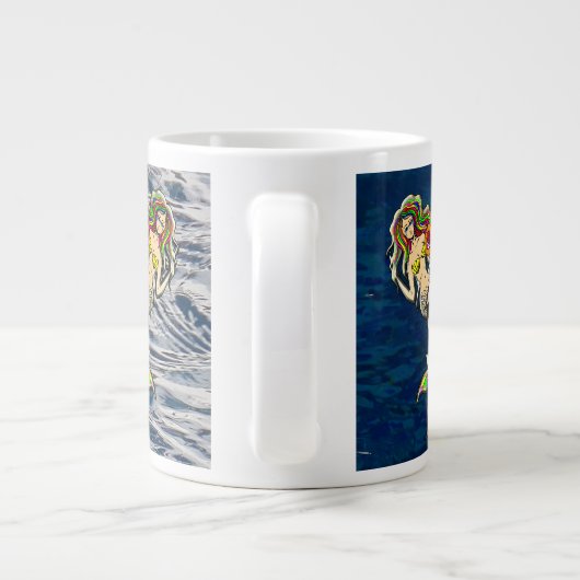Bound Mermaids - Nautisch ontwerp voor oceaanliefh Grote Koffiekop (Achterkant)