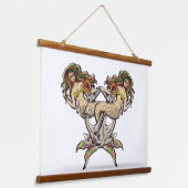 Bound Mermaids - Nautisch ontwerp voor oceaanliefh Hangend Wandkleed (Gebogen)