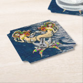 Bound Mermaids - Nautisch ontwerp voor oceaanliefh Kartonnen Onderzetters (Gekanteld)