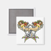 Bound Mermaids - Nautisch ontwerp voor oceaanliefh Magneet (Voorkant / Achterkant)