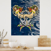 Bound Mermaids - Nautisch ontwerp voor oceaanliefh Poster (Keuken)
