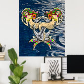 Bound Mermaids - Nautisch ontwerp voor oceaanliefh Poster (Thuiskantoor)