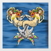 Bound Mermaids - Nautisch ontwerp voor oceaanliefh Raamsticker (Vel)