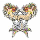 Bound Mermaids - Nautisch ontwerp voor oceaanliefh Sticker (Voorkant)