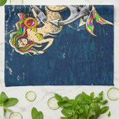 Bound Mermaids - Nautisch ontwerp voor oceaanliefh Theedoek (Gevouwen)