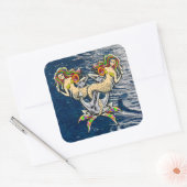 Bound Mermaids - Nautisch ontwerp voor oceaanliefh Vierkante Sticker (Envelop)