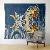 Bound Mermaids - Nautisch ontwerp voor oceaanliefh Wandkleed (In Situ (horizontaal))