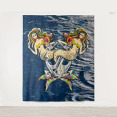 Bound Mermaids - Nautisch ontwerp voor oceaanliefh Wandkleed (Voorkant)