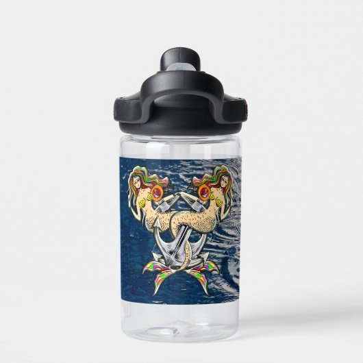 Bound Mermaids - Nautisch ontwerp voor oceaanliefh Waterfles (Achterkant)