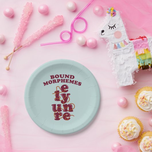 Bound Morphemes Phonics onderwijzen Engels Papieren Bordje (Feest)