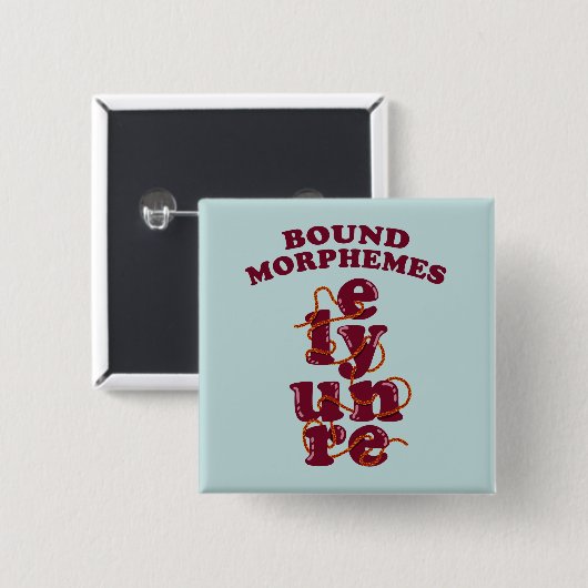 Bound Morphemes Phonics onderwijzen Engels Vierkante Button 5,1 Cm (Voorkant /achterkant)