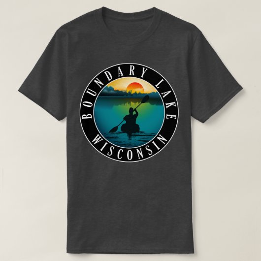 Boundary Lake Wisconsin Kayaking T-shirt (Design voorkant)