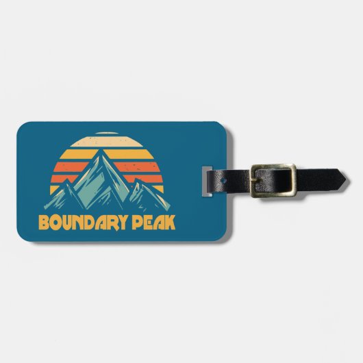 Boundary Peak Nevada Retro Turquoise Bagagelabel (Voorkant horizontaal)