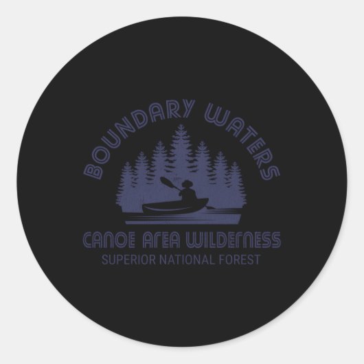 Boundary Waters Canoe Area Distress Minnesota BW Ronde Sticker (Voorkant)