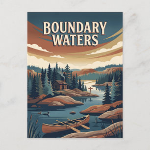 Boundary Waters Minnesota Kano Vintage Poster Briefkaart
