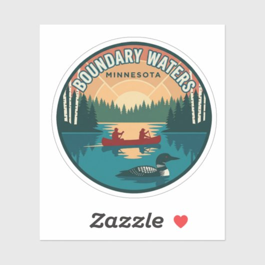 Boundary Waters Minnesota Reissticker Sticker (Vel)