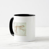 Bounding cheetah met een rode kraag mok (Voorkant links)