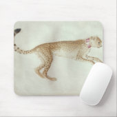 Bounding cheetah met een rode kraag muismat (Met muis)