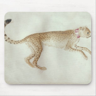 Bounding cheetah met een rode kraag muismat