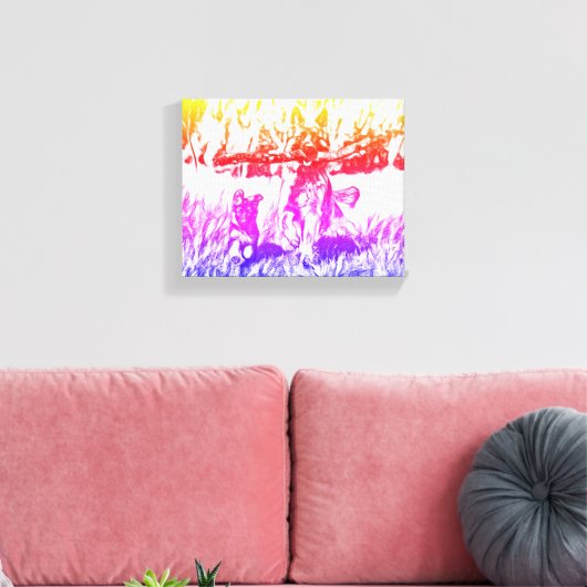 Boundless Joy: Mumu in Actie Canvas Afdruk (Insitu (Woonkamer))