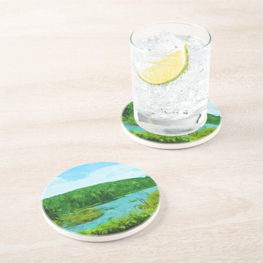 BoundWaters Canoe Area Minnesota Abstract Zandsteen Onderzetter (Zijkant)