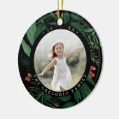 Bounful Botanical Persoonlijke Foto Keramisch Ornament (Links)