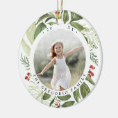 Bounful Botanical Persoonlijke Foto Keramisch Ornament (Links)