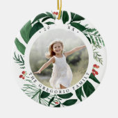 Bounful Botanical Persoonlijke Foto Keramisch Ornament (Voorkant)