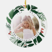 Bounful Botanical Persoonlijke Foto Keramisch Ornament (Achterkant)