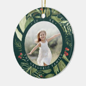 Bounful Botanical Persoonlijke Foto Keramisch Ornament (Links)