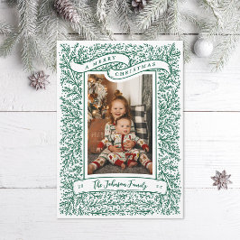 Bounful Branches Forest Green-kerstfoto Feestdagenkaart